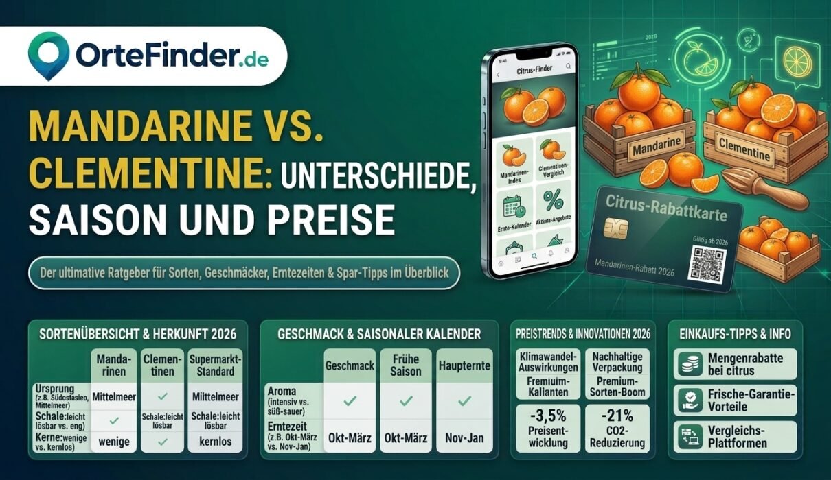 Mandarine vs. Clementine: Unterschiede, Saison & Preise