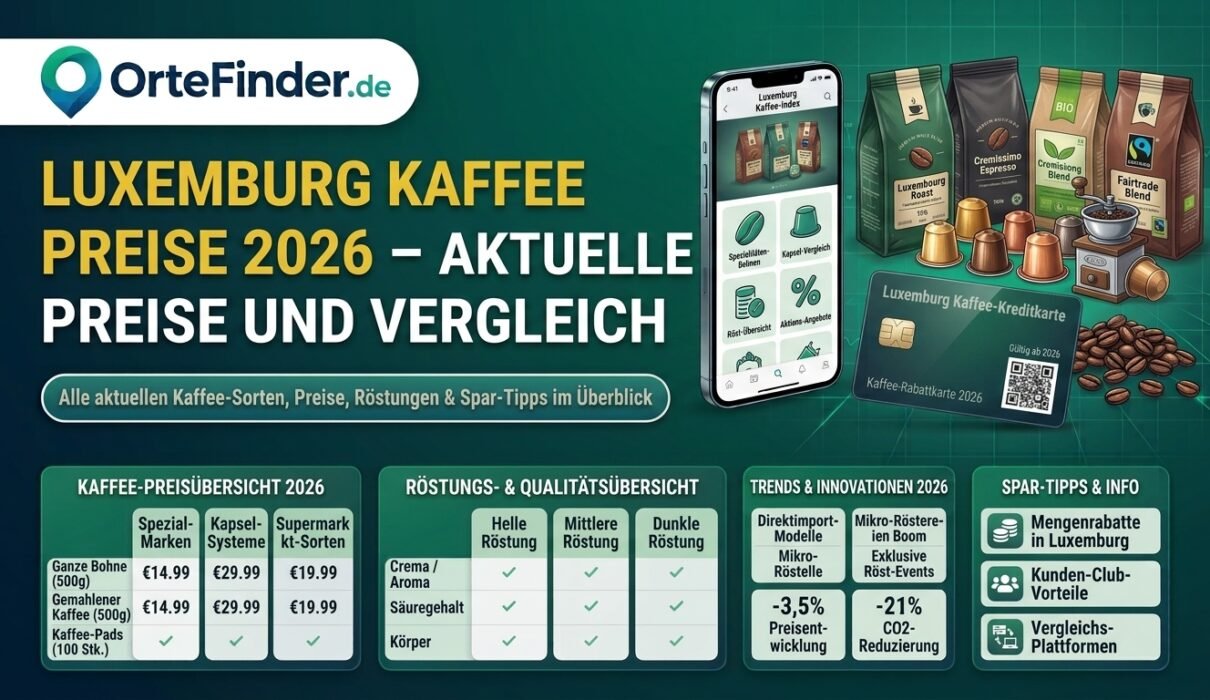 Luxemburg Kaffee Preise 2026 – Aktueller Preisvergleich